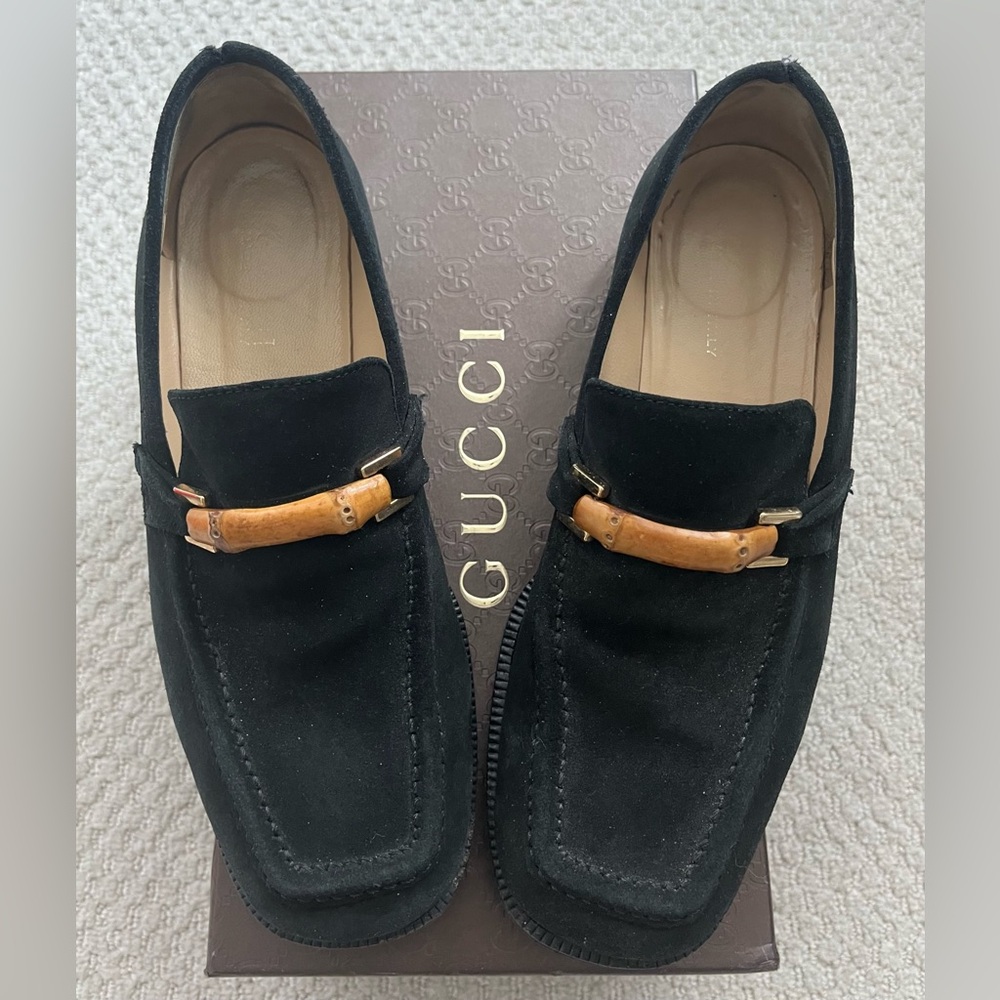 Gucci Black Suede Loafers